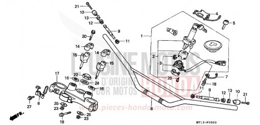 ROHRGRIFF/OBERE BRUECKE XRV750V de 1997